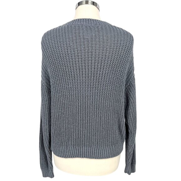 Le Lis V-Neck Knit Button-up Cardigan Sweater Blue Gray Size Small - Picture 8 of 12